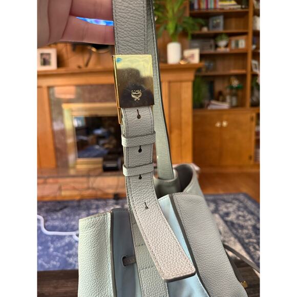 MCM Hobo Leather Multi-Blue Shoulder Bag w/ Adjustable Strap - Picture 8 of 11